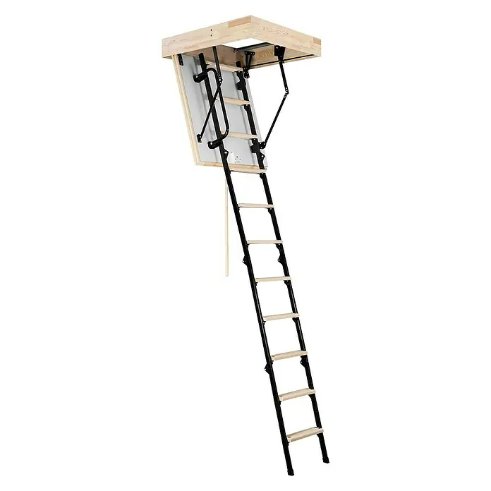 Star Stairs Bodentreppe Raumsparsam Plus - 80 x 60 cm, Wärmedämmung: 0,85 W/m²k - Linke Seitenansicht