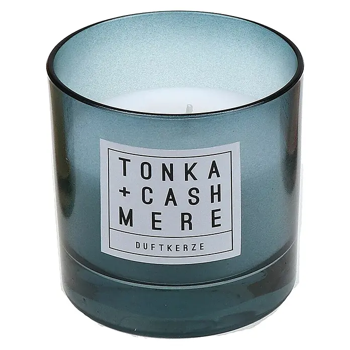 Duftkerze - Im Glas, Tonka und Cashmere, Ø x H: 8,8 x 9,3 cm - Vorderansicht
