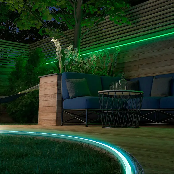 Müller-Licht Tint LED-Band Outdoor - Länge: 5 m, 36 W, 1.200 lm, Mehrfarbig - Stimmungsaufnahme