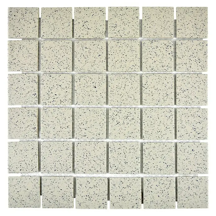 Mosaikfliese Quadrat Uni CU CD208 - 30,6 x 30,6 cm, Cremeweiß, Matt - Ansicht von oben