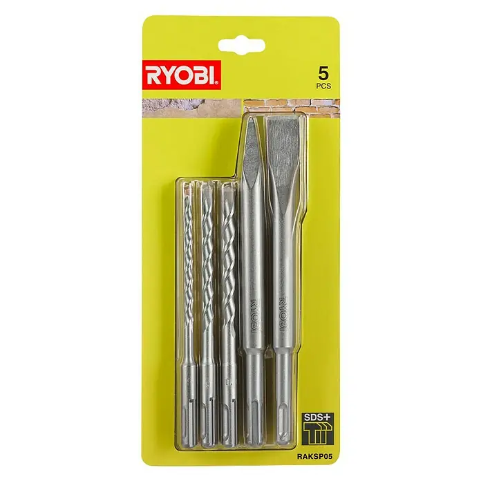 Ryobi SDS-Plus-Bohrer- & Meißel-Set RAKSP05 - 5 Stk., Passend für: R18SDS, RSDS680, RSDS800, RSDS1050 - Vorderansicht