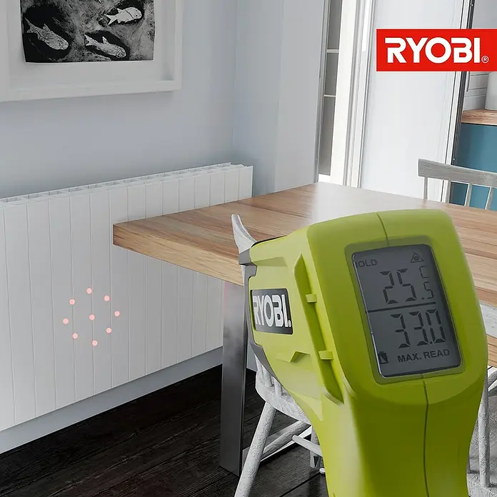 Ryobi Infrarot-Thermometer RBIRT08 - Messbereich: -50 °C bis +500 °C - Anwendungsbeispiel