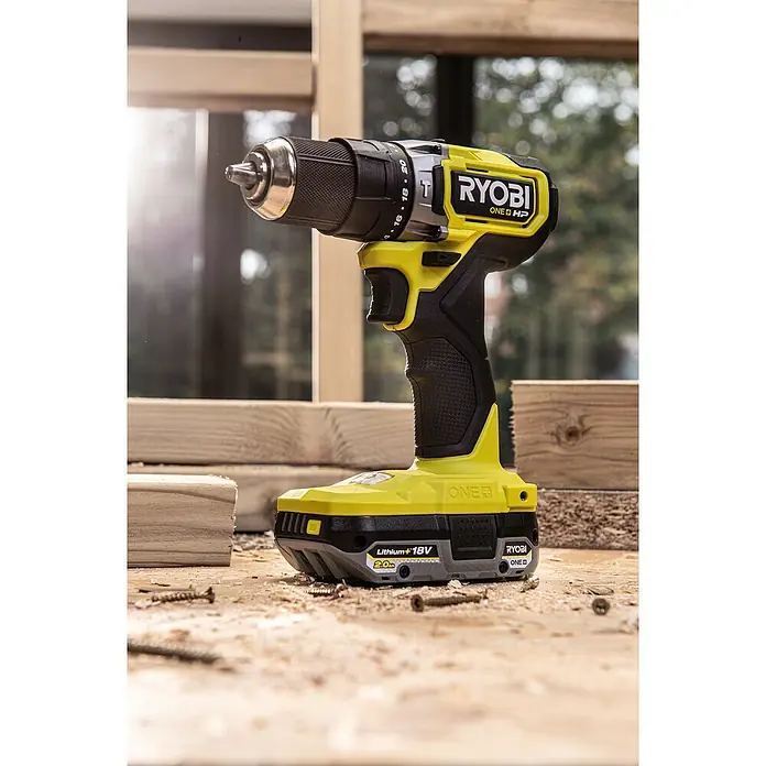 Ryobi ONE+ Akku-Schlagbohrschrauber-Set RPD18C-320S - 18 V, 2 Ah, 2 Akkus, Leerlaufdrehzahl: 0 U/min - 1.700 U/min - Stimmungsaufnahme