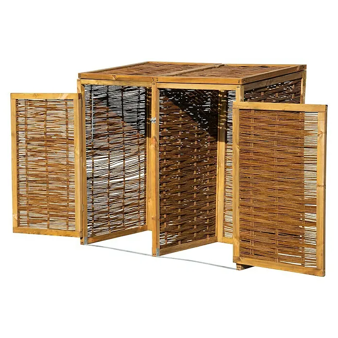 Dobar Mülltonnenbox Verkleidung - 137 x 83 x 132 cm, Geeignet für: 2 Mülltonnen - Linke Seitenansicht
