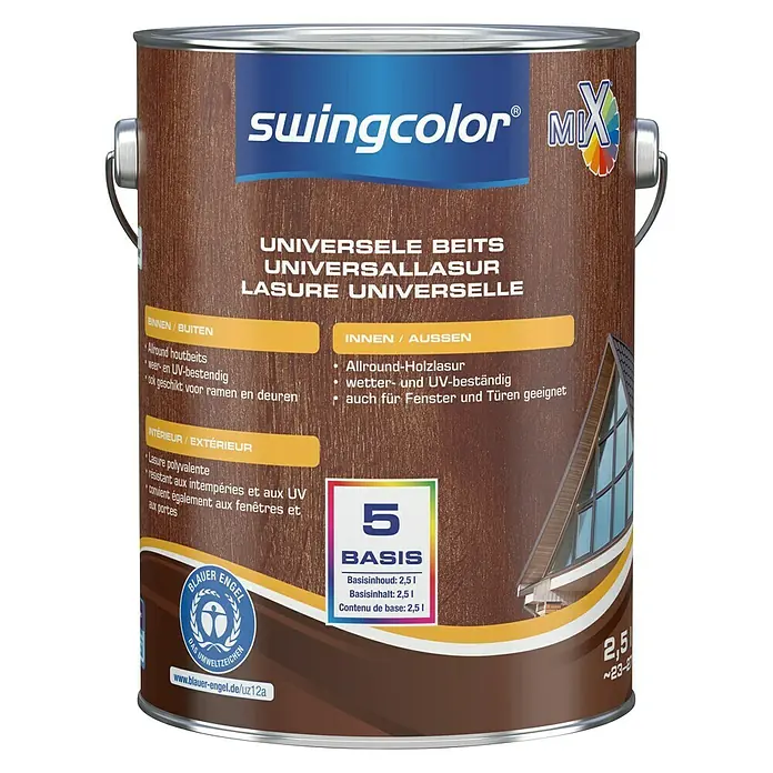 swingcolor Mix Universele beits - Mengkleur basis, 2,5 l, Zijdeglans - Vooraanzicht
