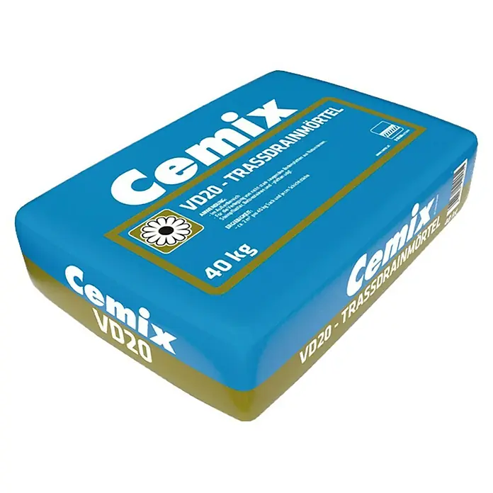 Cemix Trasszementmörtel VD20 - 40 kg - Diagonale Ansicht