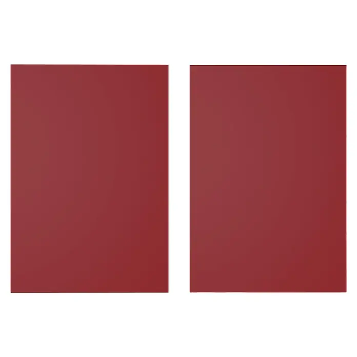 Top Elba Frontal mueble cocina - An x Al: 39,7 x 17,3 cm, Rojo mate, 2 uds. - Vista frontal