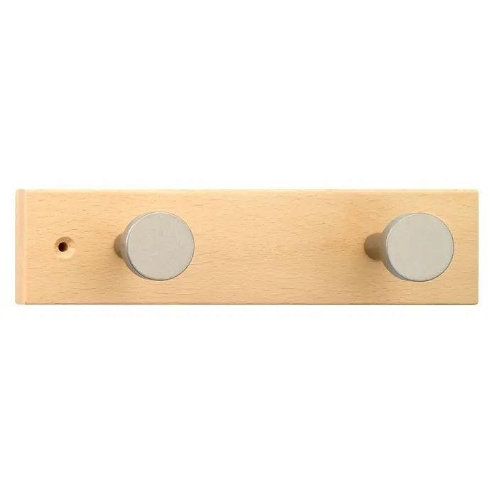 Inofix Perchero 3712 - L x An x Al: 231 x 60 x 60 mm, Número de ganchos: 2 ud., Haya, Madera