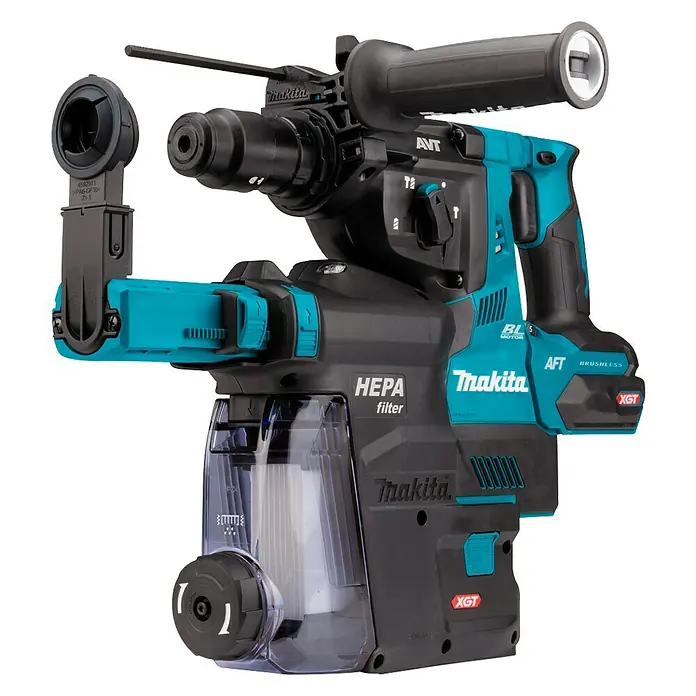 Makita Combihamer HR004GZ02 - Onbelast toerental: 0 tpm - 980 tpm, Slagkracht enkele slag: 2,8 J, Excl. accu - Diagonaal zicht