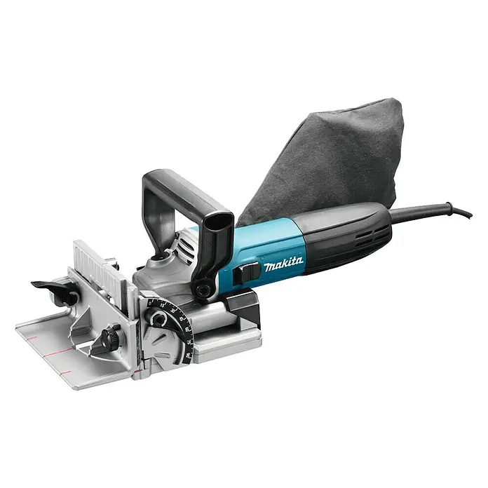 Makita Lamellenfreesmachine 100 mm PJ7000 - 230 V, Onbelast toerental: 11.000 tpm, 701 W - Diagonaal zicht