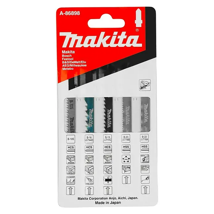 Makita Decoupeerzaagbladenset - 5 -delig - Vooraanzicht