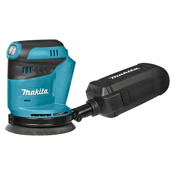 Makita Accu-excenterschuurmachine DBO180ZJ - 18 V, Diameter schuurplateau: 125 mm - Diagonaal zicht