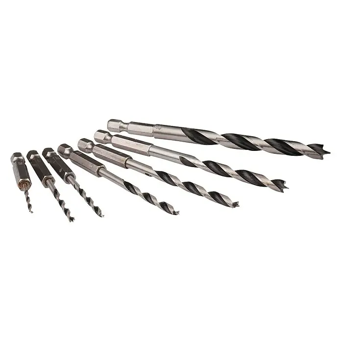 Makita Houtborenset 1/4" zeskant - 7 -delig - Diagonaal zicht