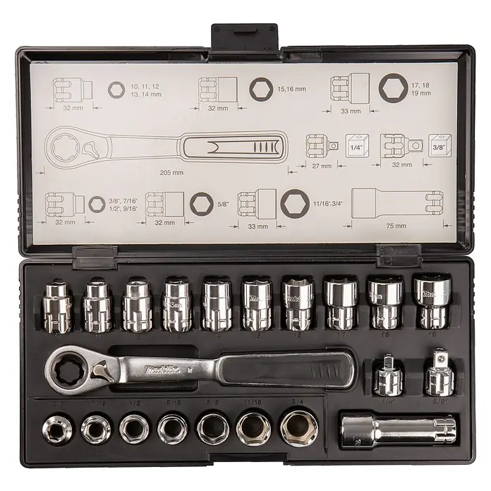 Makita Doppenset met ratel en inbussleutels 6-GL - 21 -delig - Top-down weergave