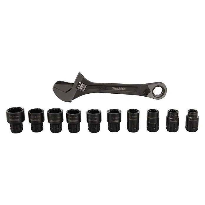 Makita Moersleutel set - 11 -delig, Lengte: 200 mm - Vooraanzicht