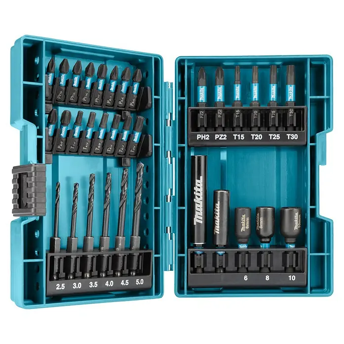 Makita Boren- en bitset X Impact Black - 33 -delig - Vooraanzicht