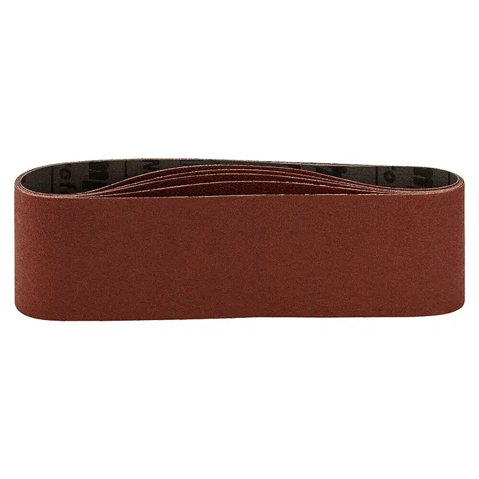 Makita Schuurband Red - 610 x 76 mm, Korreling: 80, 5 st. - Diagonaal zicht