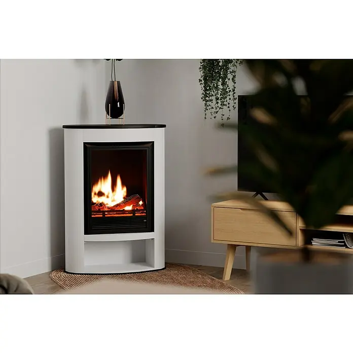 Voltomat HEATING Električni kamin Modern - Bijelo-crno, 1.500 W, 32,9 x 70,6 x 99 cm - Živopisni prikaz