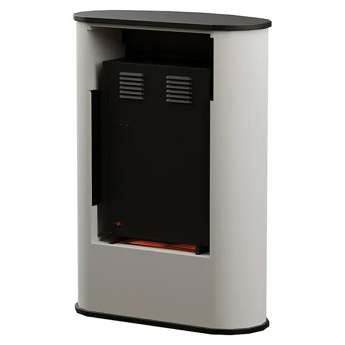 Voltomat HEATING Elektrischer Kamin - Weiß/Schwarz, 1.500 W, 32,9 x 70,6 x 99 cm - Diagonale Ansicht