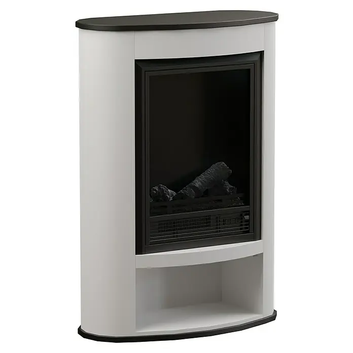 Voltomat HEATING Električni kamin Modern - Bijelo-crno, 1.500 W, 32,9 x 70,6 x 99 cm - Dijagonalni pogled