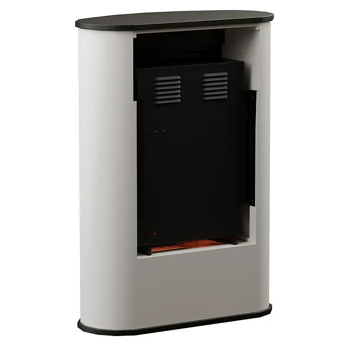 Voltomat HEATING Električni kamin Modern - Bijelo-crno, 1.500 W, 32,9 x 70,6 x 99 cm - Dijagonalni pogled