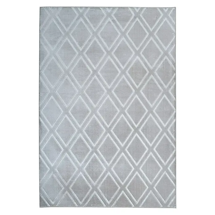 Kayoom Kurzflorteppich Monroe III - Grau/Blau, 230 x 160 cm, 100 % Polyester - Ansicht von oben