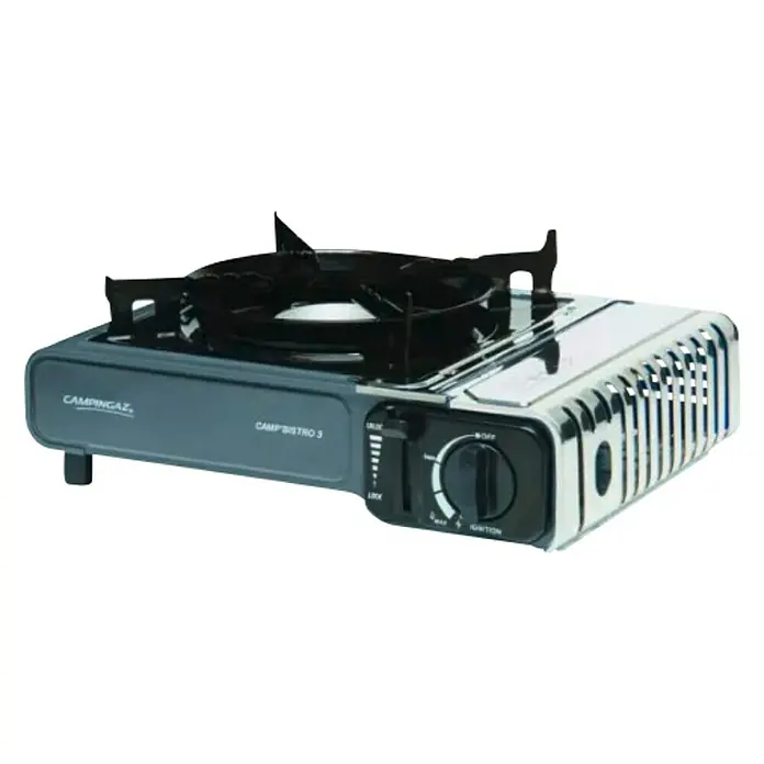 Campingaz Hornillo de gas Bistro 3 - 2.200 W, Sin cartucho - Vista angular