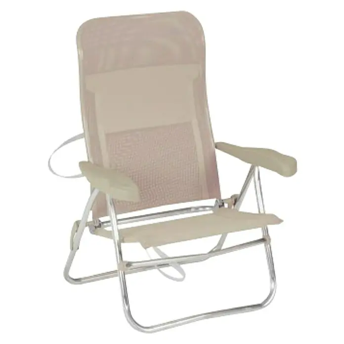 Crespo Silla de playa - 81 x 64 x 58 cm, Textilene, Beige - Vista angular