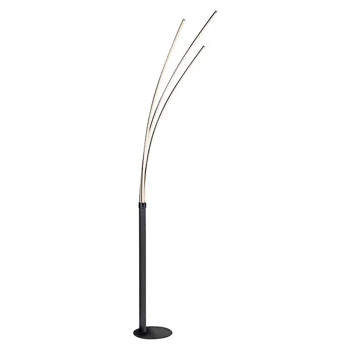 Lámpara de pie LED Maja - 21 W, Altura: 215 cm, Negro, Blanco cálido - Vista angular