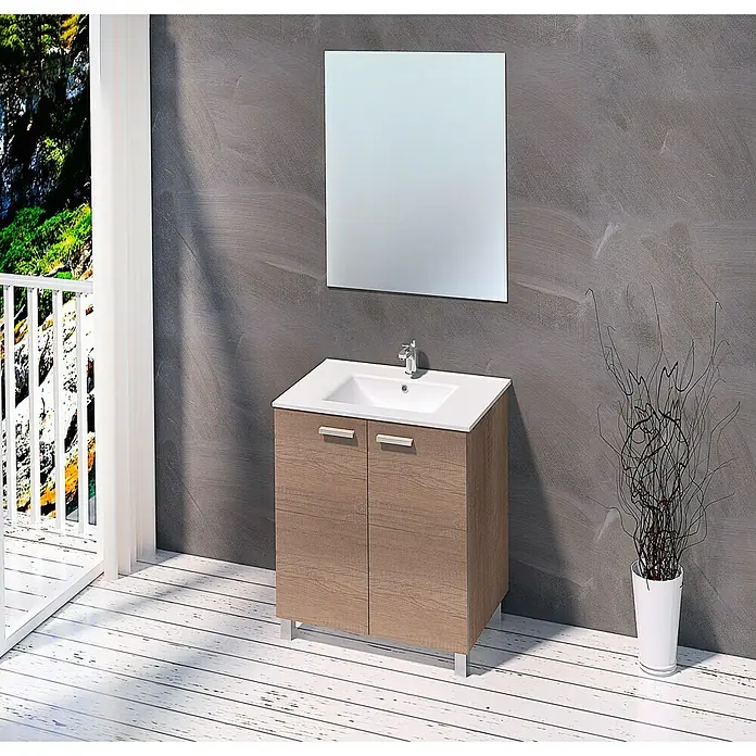 Conjunto de mueble de baño Detroit - 60 cm, 3 piezas, Nebraska, Mate