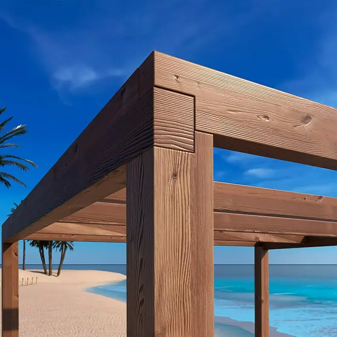 Pérgola adosada Green - L x An: 400 x 400 cm - Primer plano