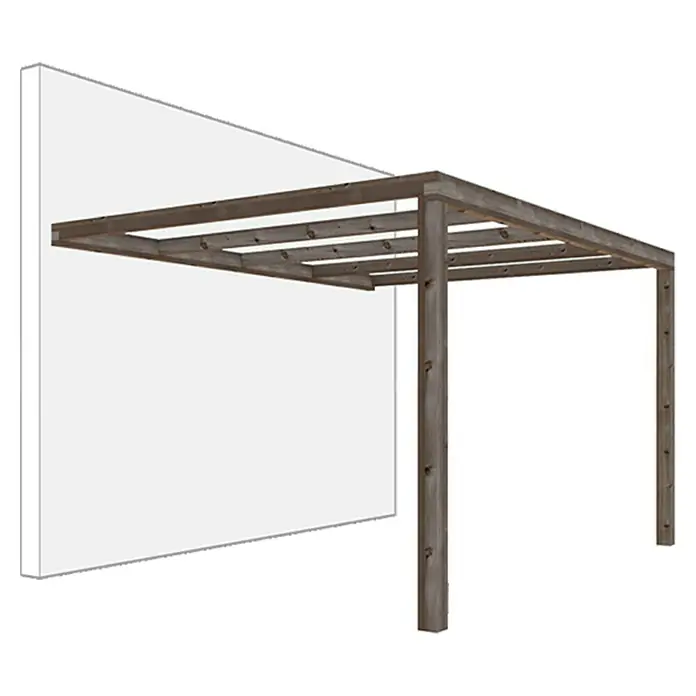 Pérgola adosada Green - L x An: 400 x 300 cm - Vista angular