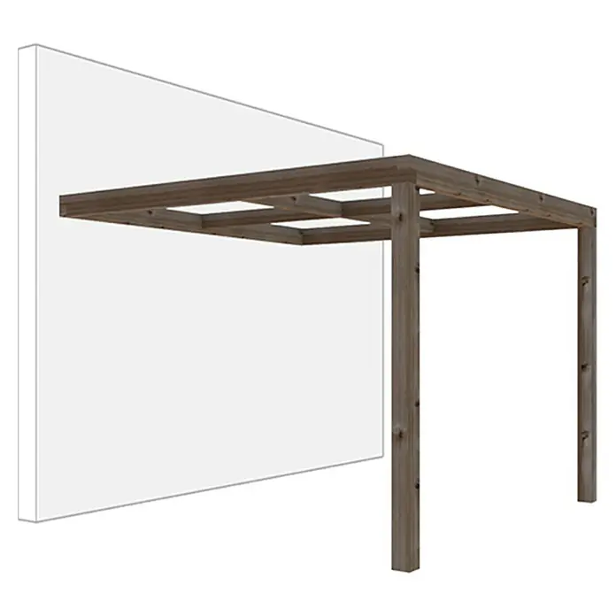 Pérgola adosada Cubik - L x An: 300 x 300 cm - Vista angular