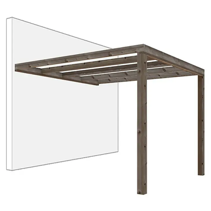 Pérgola adosada Green - L x An: 300 x 300 cm - Vista angular