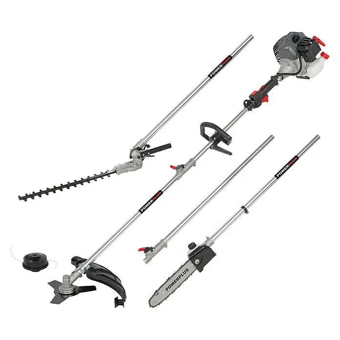 PowerPlus Multiherramienta POWEG8050 - Potencia de motor: 1,25 kW, Longitud de la cuchilla: 43 cm - Vista angular