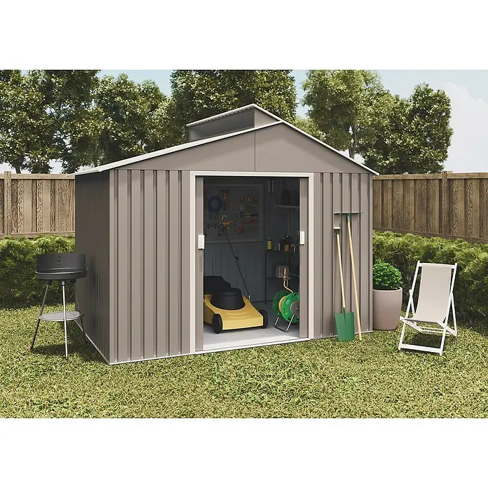 Hoggar Caseta para jardín Bjorn - Beige, 282 x 257 x 222 cm, Acero - Foto ambiente