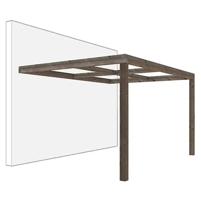Pérgola adosada Cubik - L x An: 400 x 300 cm - Vista angular