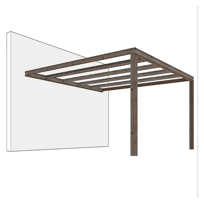 Pérgola adosada Green - L x An: 400 x 400 cm - Vista angular