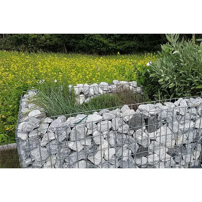 Min2C Gabionen-Hochbeet - 200 x 15 x 100 cm, Aluminium - Anwendungsbeispiel