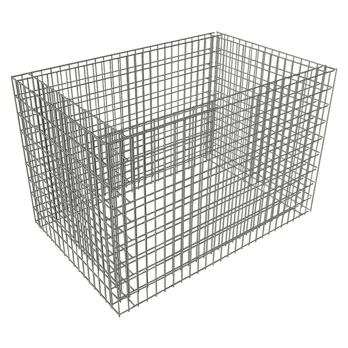 Min2C Gabionen-Hochbeet - 200 x 15 x 100 cm, Aluminium - Diagonale Ansicht