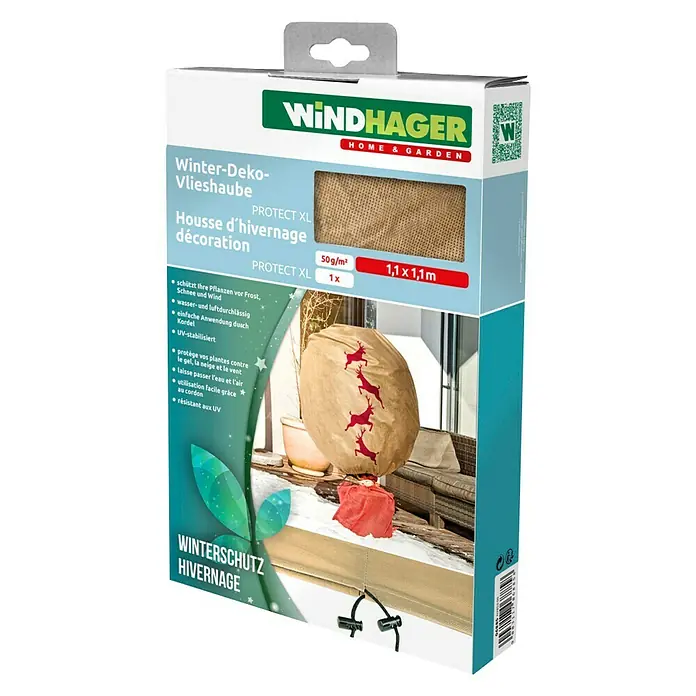 Windhager Winterschutzhaube Protect - L x B: 1,1 x 1,1 m, Motiv: Hirsch