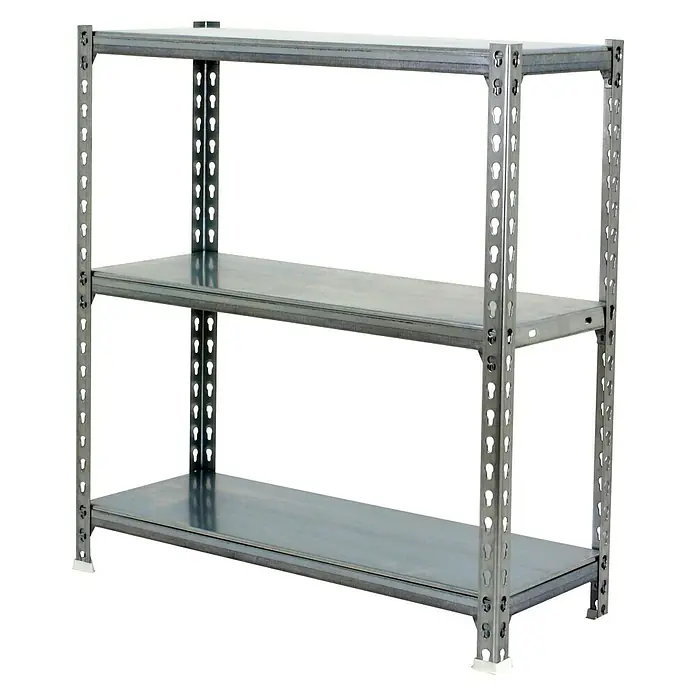 Simonrack Simonclick Estantería metálica - L x An x Al: 30 x 90 x 100 cm, Capacidad de carga: 180 kg/balda, Número de baldas: 3 ud., Inserción, Galvanizado - Vista angular