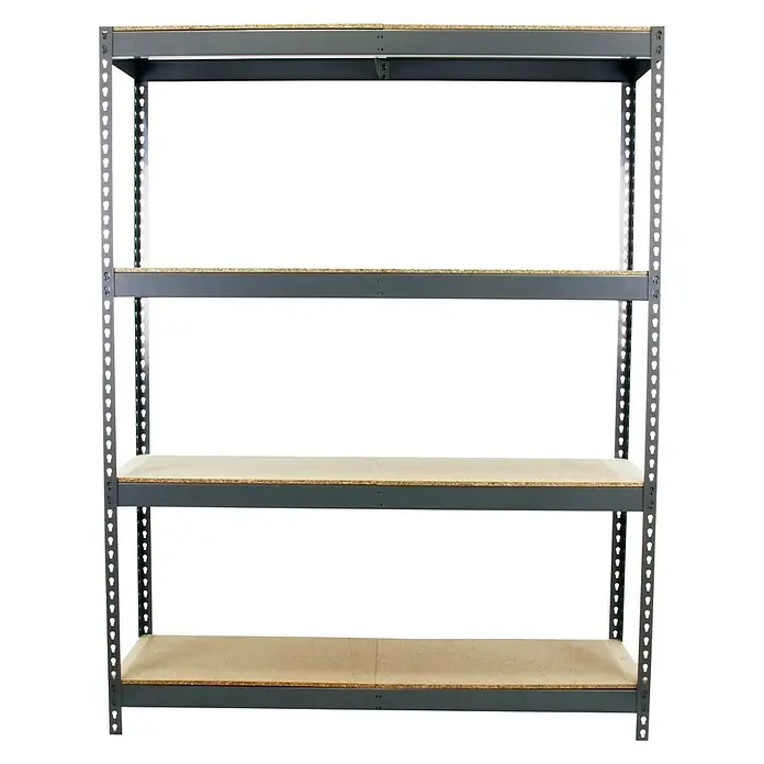 Simonrack Simonforte Estantería para cargas pesadas Chipboard - L x An x Al: 45 x 150 x 200 cm, Capacidad de carga: 600 kg/balda, Número de baldas: 4 ud., Gris - Vista frontal