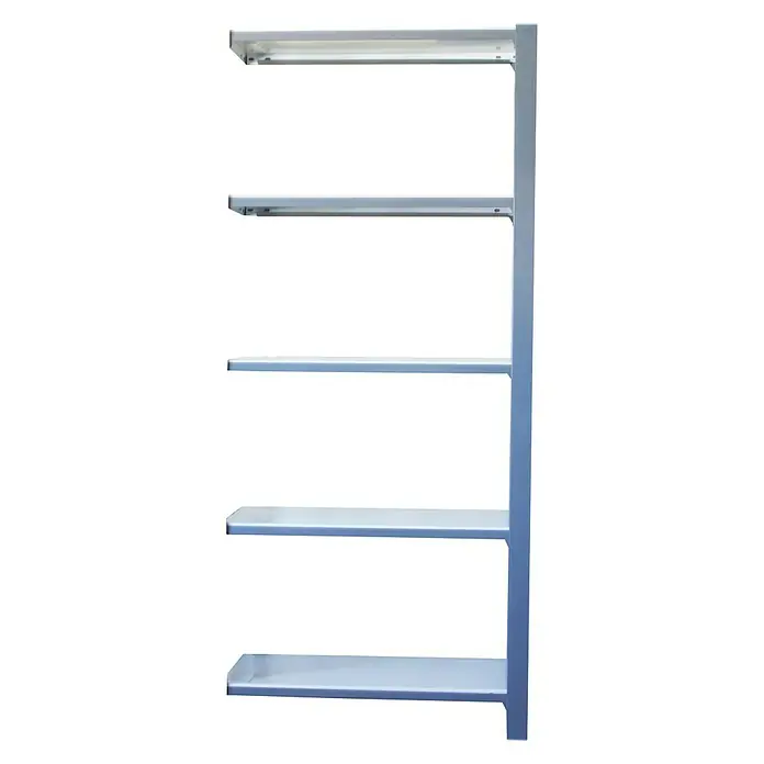 Simonrack Simonoffice Estantería para archivadores Officlick Wood Adicional - L x An x Al: 40 x 90 x 210 cm, Capacidad de carga: 200 kg/balda, Número de baldas: 5 ud., Gris/Blanco - Vista frontal