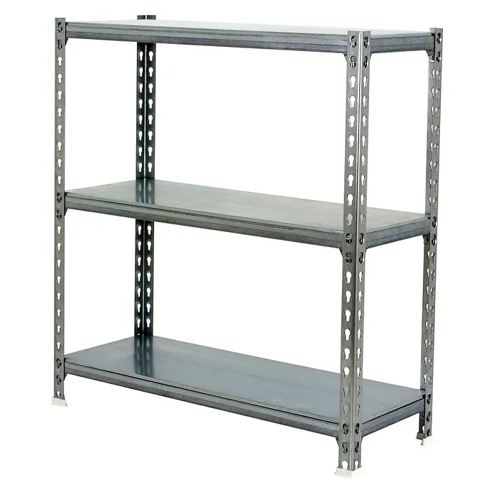 Simonrack Simonclick Estantería metálica Superplus - L x An x Al: 30 x 110 x 100 cm, Capacidad de carga: 200 kg/balda, Número de baldas: 3 ud., Inserción, Galvanizado - Vista angular