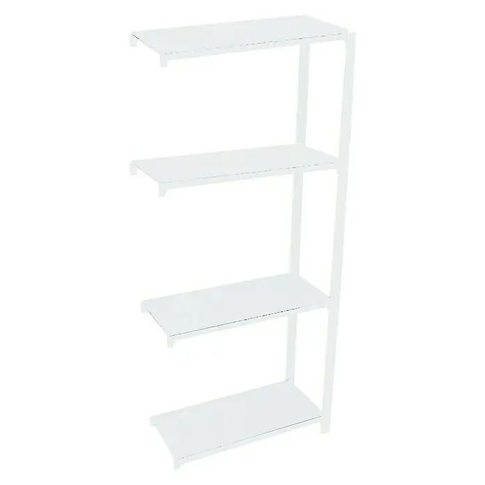 Simonrack Simonoffice Estantería para archivadores Officlick Metal Adicional - L x An x Al: 30 x 90 x 150 cm, Capacidad de carga: 200 kg/balda, Número de baldas: 4 ud., Blanco - Vista angular