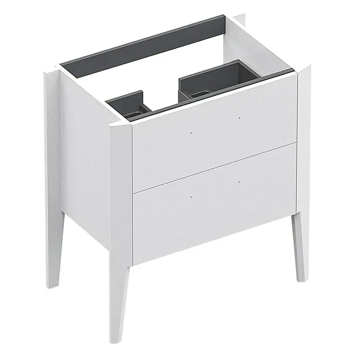 Creabath Mueble de lavabo Époque - L x An x Al: 47,7 x 80 x 86,3 cm, Blanco, Mate - Vista angular
