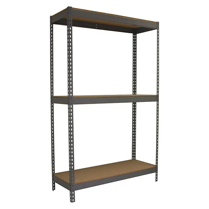 Simonrack Simonforte Estantería para cargas pesadas Chipboard - L x An x Al: 60 x 240 x 200 cm, Capacidad de carga: 400 kg/balda, Número de baldas: 3 ud., Gris - Vista angular