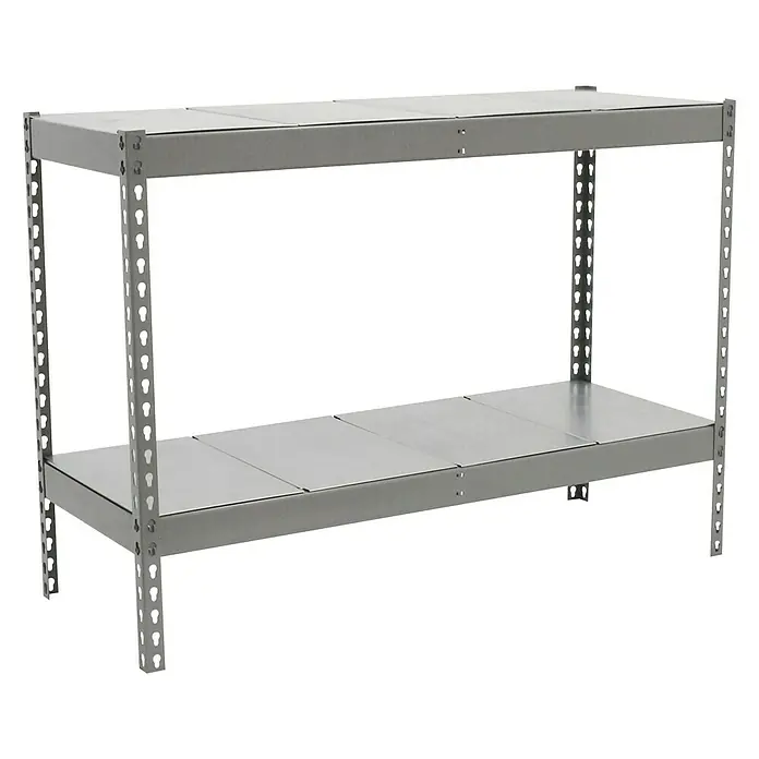 Simonrack Simonforte Estantería para cargas pesadas Metal - L x An x Al: 60 x 150 x 90 cm, Capacidad de carga: 600 kg/balda, Número de baldas: 2 ud., Galvanizado - Vista angular