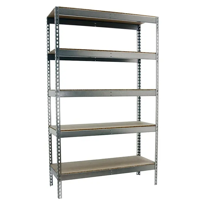 Simonrack Simonforte Estantería para cargas pesadas Chipboard - L x An x Al: 45 x 150 x 250 cm, Capacidad de carga: 600 kg/balda, Número de baldas: 5 ud., Galvanizado - Vista angular